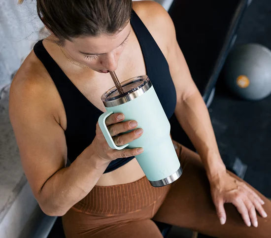 Rambler 35 Oz Straw Mug - ENJOY THE OUTDOORS