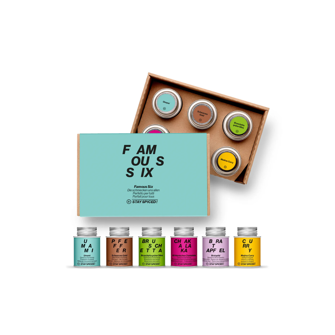 FAMOUS SIX - Top Seller | Gewürze Set | 6er Geschenkbox